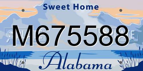 M675588 Alabama License Plate