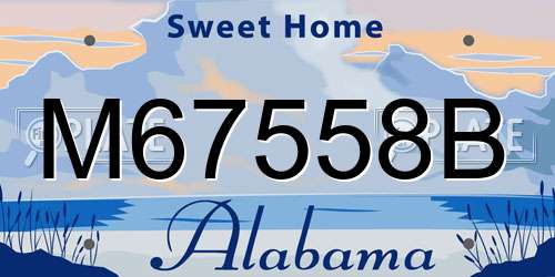 M67558B Alabama License Plate