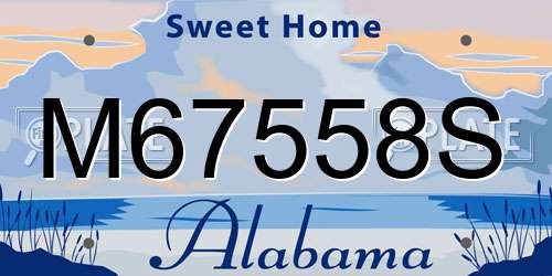 M67558S Alabama License Plate