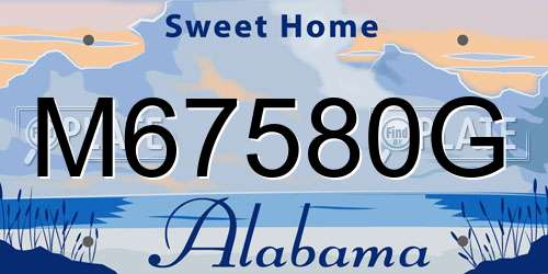 M67580G Alabama License Plate