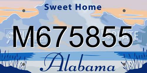M675855 Alabama License Plate