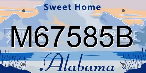 M67585B Alabama License Plate