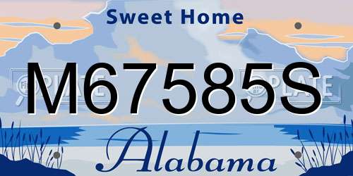 M67585S Alabama License Plate