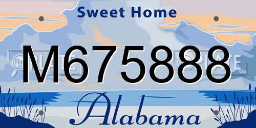 M675888 Alabama License Plate