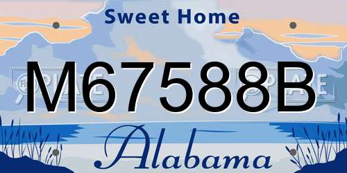 M67588B Alabama License Plate
