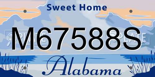 M67588S Alabama License Plate