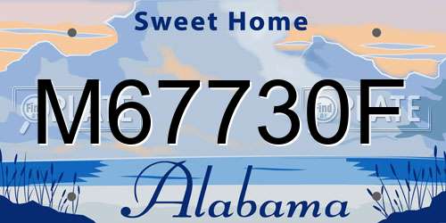 M67730F Alabama License Plate