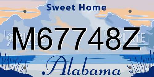 M67748Z Alabama License Plate