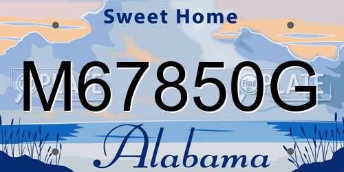 M67850G Alabama License Plate