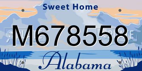 M678558 Alabama License Plate
