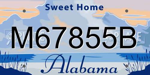 M67855B Alabama License Plate