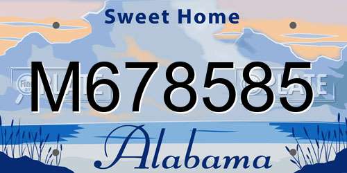 M678585 Alabama License Plate