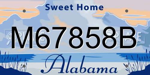 M67858B Alabama License Plate