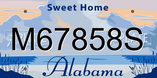 M67858S Alabama License Plate