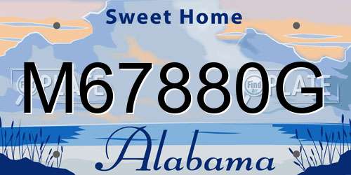 M67880G Alabama License Plate