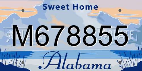 M678855 Alabama License Plate