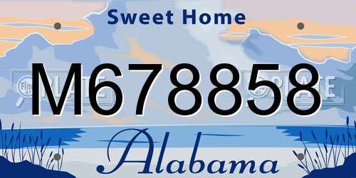 M678858 Alabama License Plate