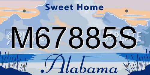 M67885S Alabama License Plate