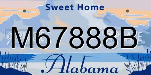 M67888B Alabama License Plate