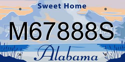 M67888S Alabama License Plate