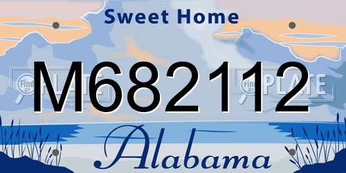M682112 Alabama License Plate
