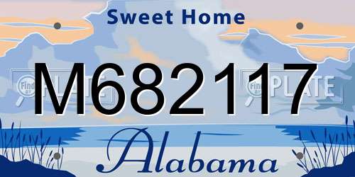 M682117 Alabama License Plate