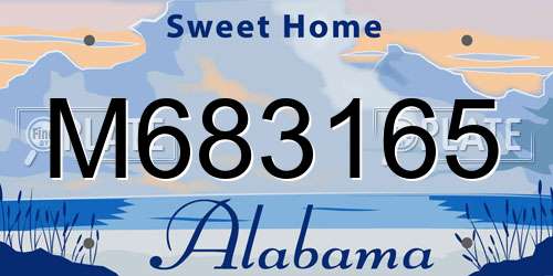 M683165 Alabama License Plate