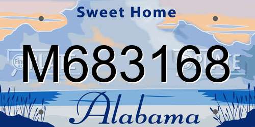 M683168 Alabama License Plate