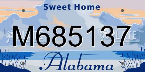 M685137 Alabama License Plate