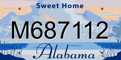 M687112 Alabama License Plate