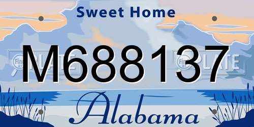 M688137 Alabama License Plate