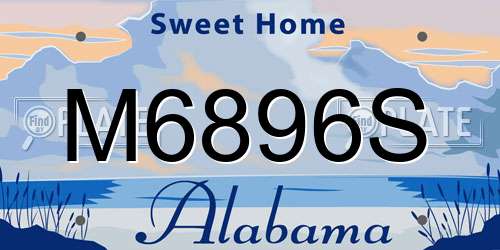 M6896S Alabama License Plate