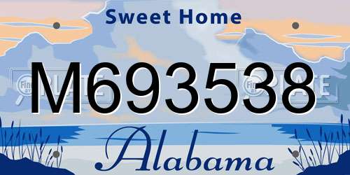M693538 Alabama License Plate