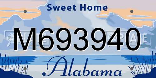 M693940 Alabama License Plate