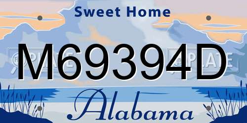 M69394D Alabama License Plate