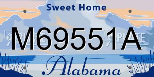 M69551A Alabama License Plate