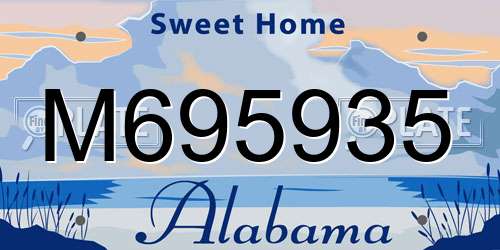 M695935 Alabama License Plate