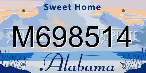 M698514 Alabama License Plate