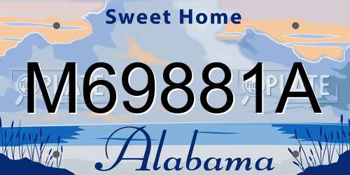 M69881A Alabama License Plate