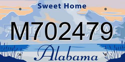 M702479 Alabama License Plate