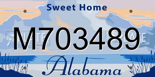 M703489 Alabama License Plate