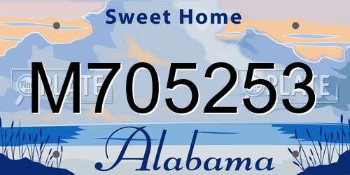 M705253 Alabama License Plate