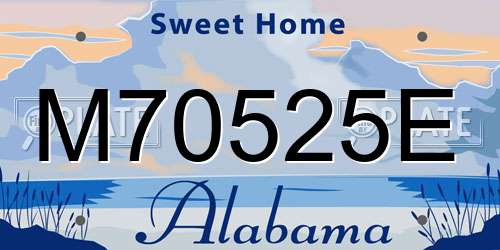 M70525E Alabama License Plate