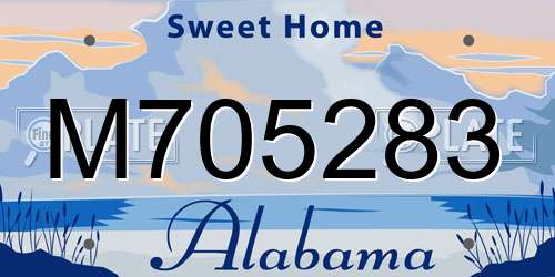 M705283 Alabama License Plate