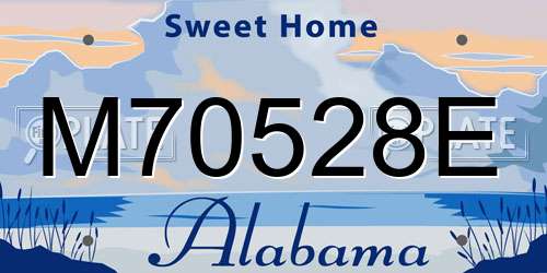 M70528E Alabama License Plate