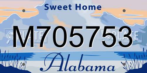 M705753 Alabama License Plate