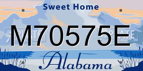 M70575E Alabama License Plate