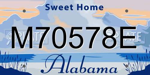 M70578E Alabama License Plate