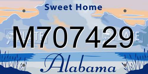 M707429 Alabama License Plate