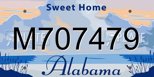 M707479 Alabama License Plate